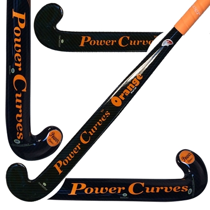 Picture of Field Hockey Stick Orange Coral Outdoor 50% Composite Carbon 50% Fiber Glass Medium Bow M-Bow - Power Curves 35'' Inch 36.5'' Inch 37.5'' Inch