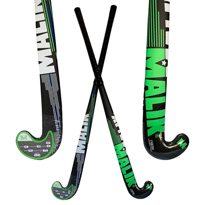 Picture of MALIK Field Hockey Stick Indoor Fresh Composite 5% Carbon 5% Aramid 90% Glass Fiber Low Bow Light Weigh 410-435 Grams
