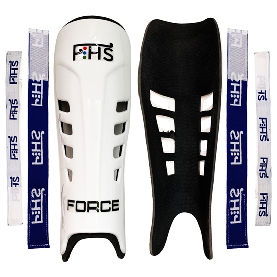 Picture of Field Hockey Shin Guards FORCE Color White Available Sizes Small Medium Large With Shin Guard Straps